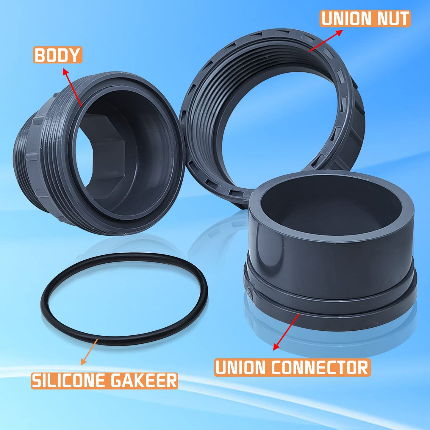 1.5" NPT Male x 1.5" Slip Union Socket Joint Adapter Connector Replacement