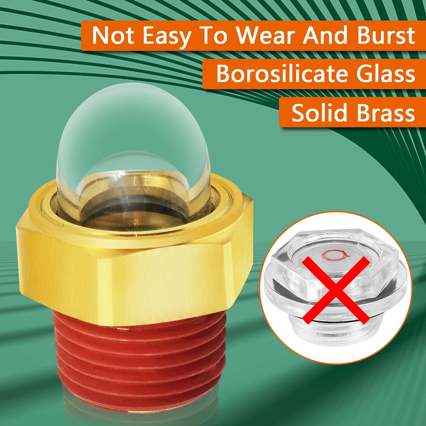 3/4 NPT brass oil sight glass