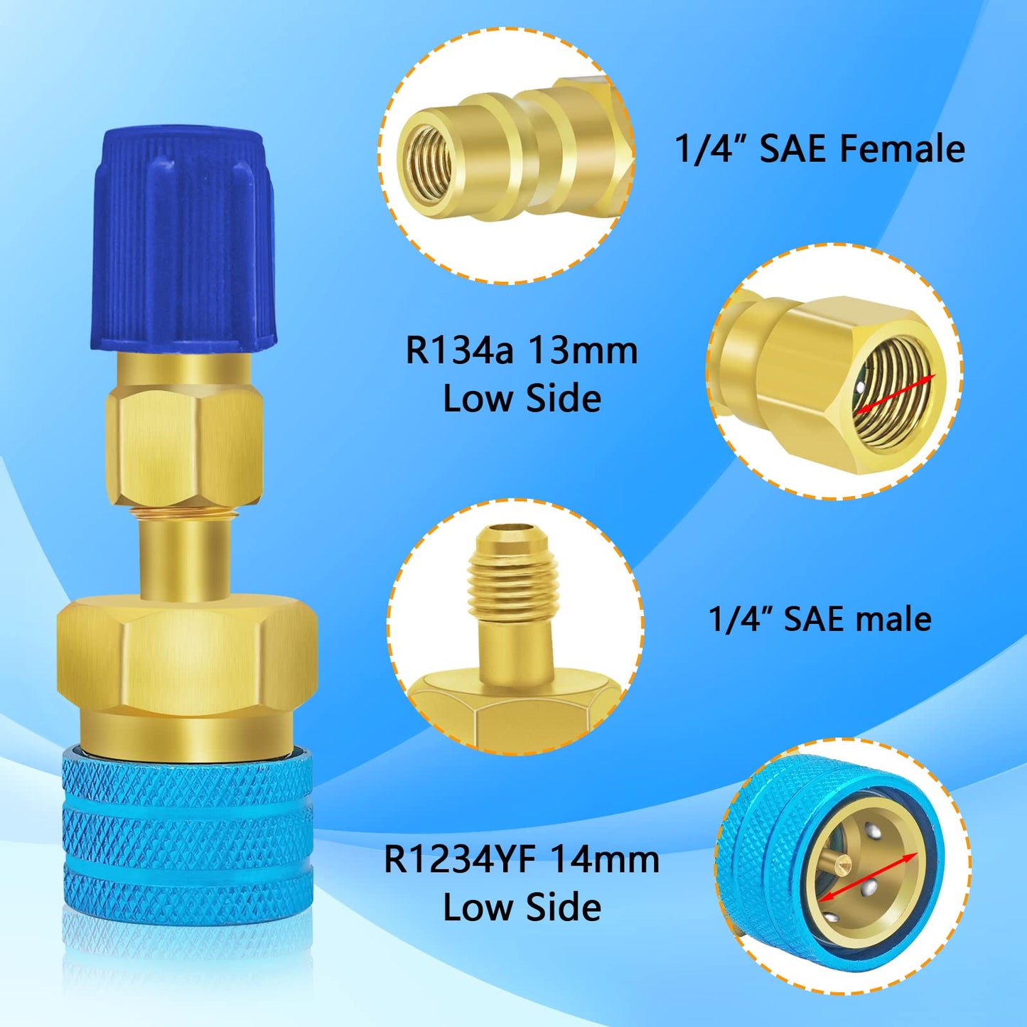 Coupleur rapide Boltigen R1234YF, adaptateur R1234yf vers R134a
