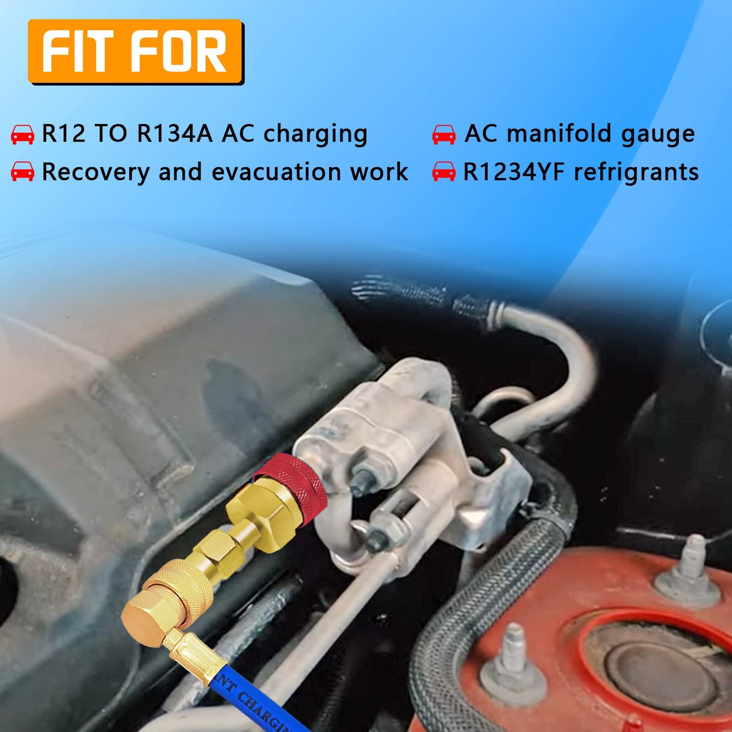 Coupleur rapide Boltigen R1234YF, adaptateur R1234yf vers R134a