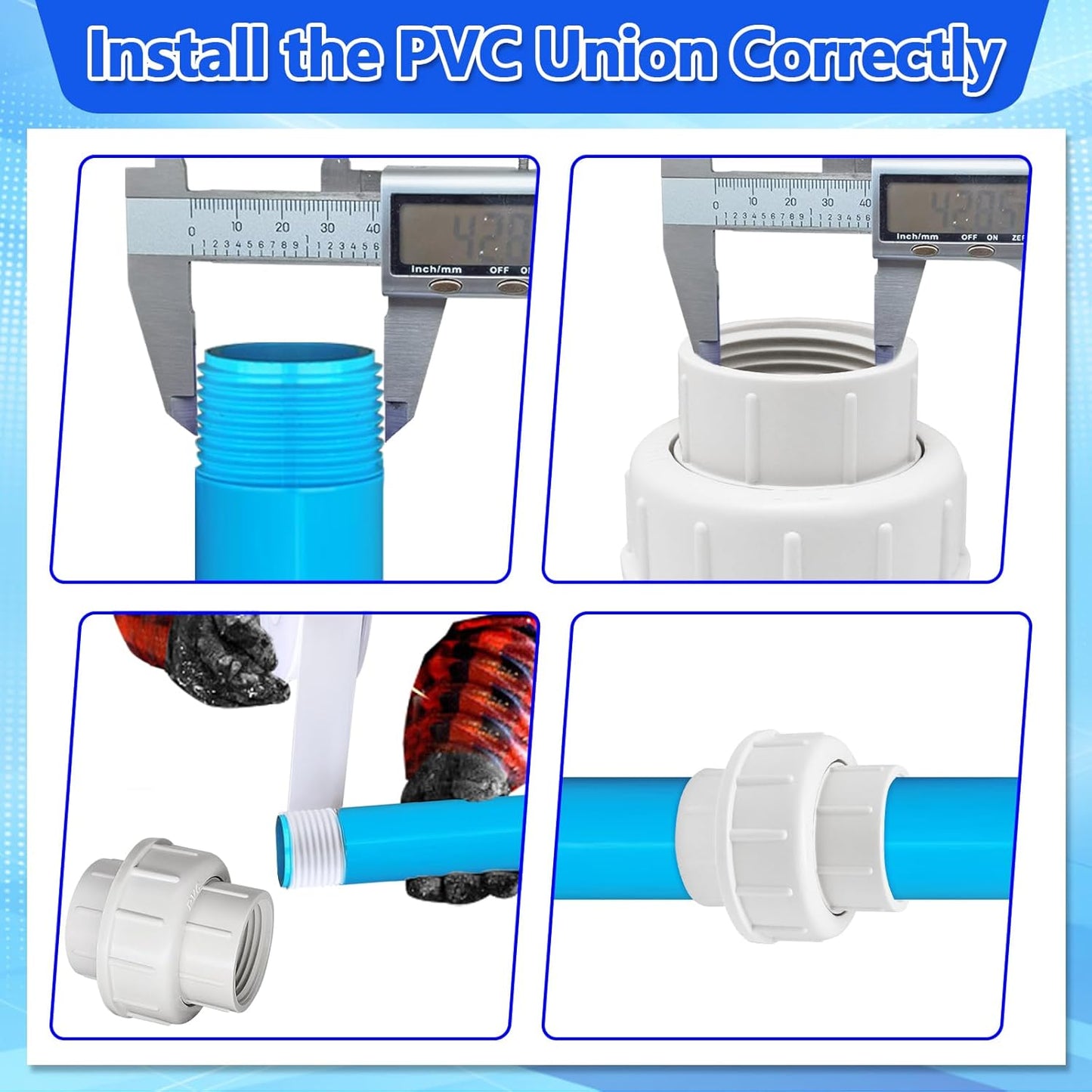 4PCS PVC Union Coupling Pipe Fitting