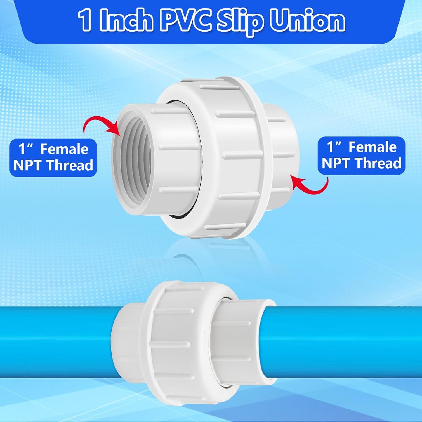 4PCS PVC Union Coupling Pipe Fitting