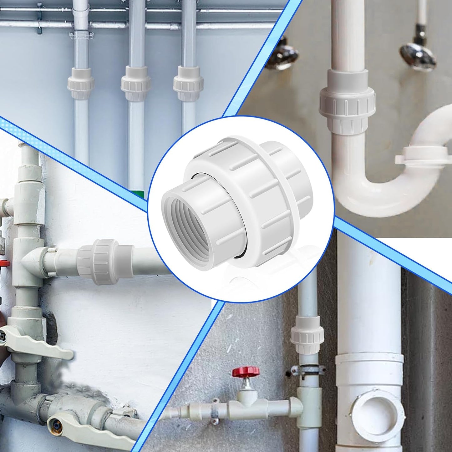4PCS PVC Union Coupling Pipe Fitting