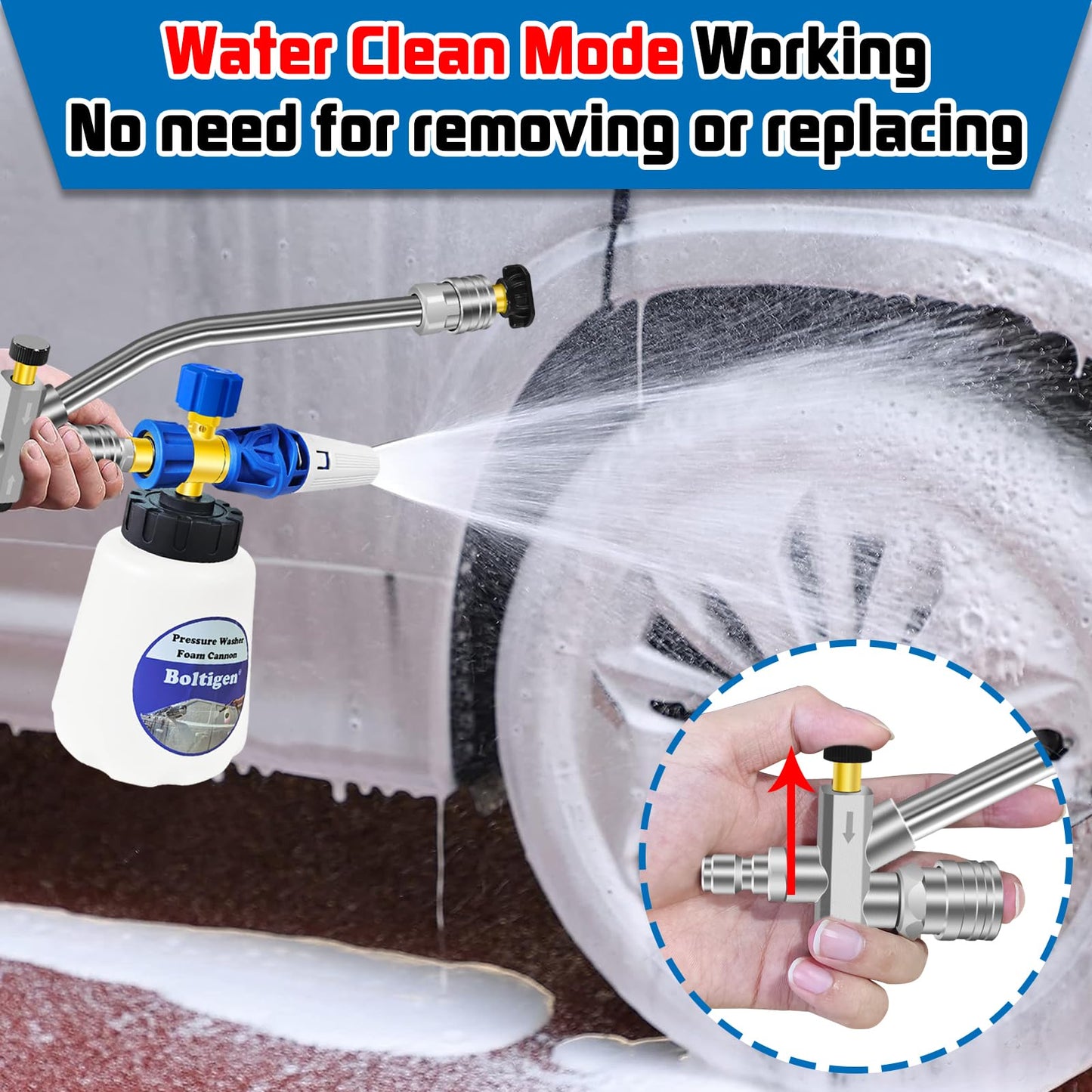 Pressure Washer Dual-Connector Tool with 7 Pressure Washer Nozzle Tips