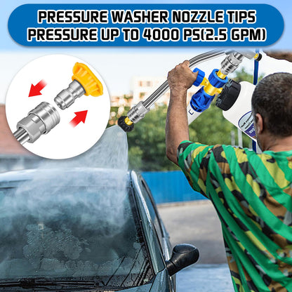 Pressure Washer Dual-Connector Tool with 7 Pressure Washer Nozzle Tips