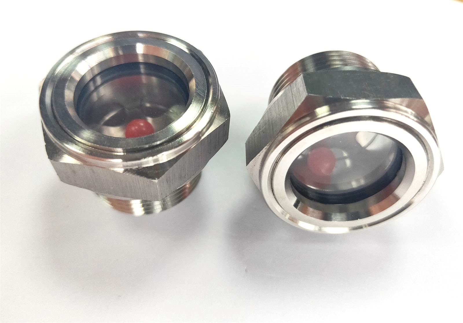 3/4'' NPT Male Hex Head Stainless Steel Oil Sight Glass Liquid Level Gauge Oil Indicator Window For Air Compressor Gearbox Fittings Hydraulic Tank Sight Glass (3/4'' NPT Male)