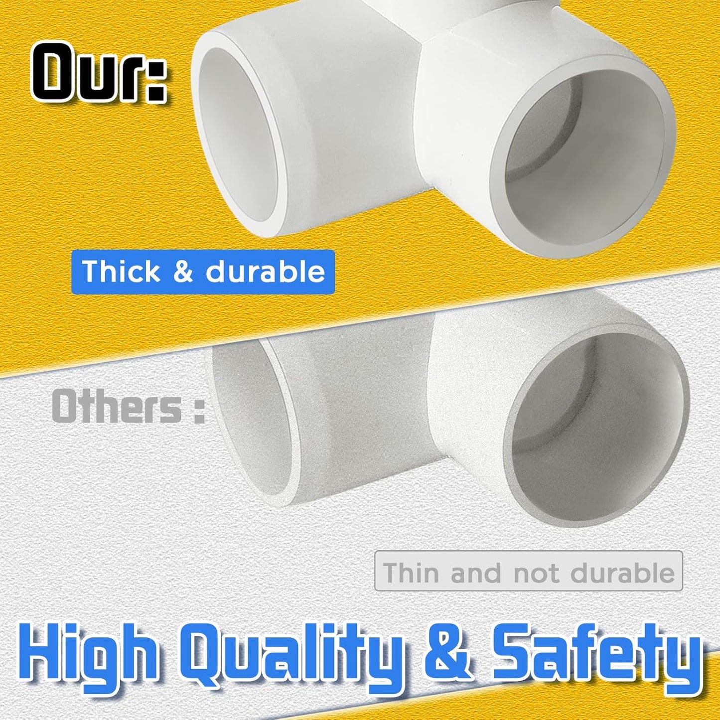 3 Way White PVC Fitting Elbow