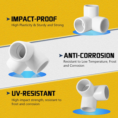 3 Way White PVC Fitting Elbow