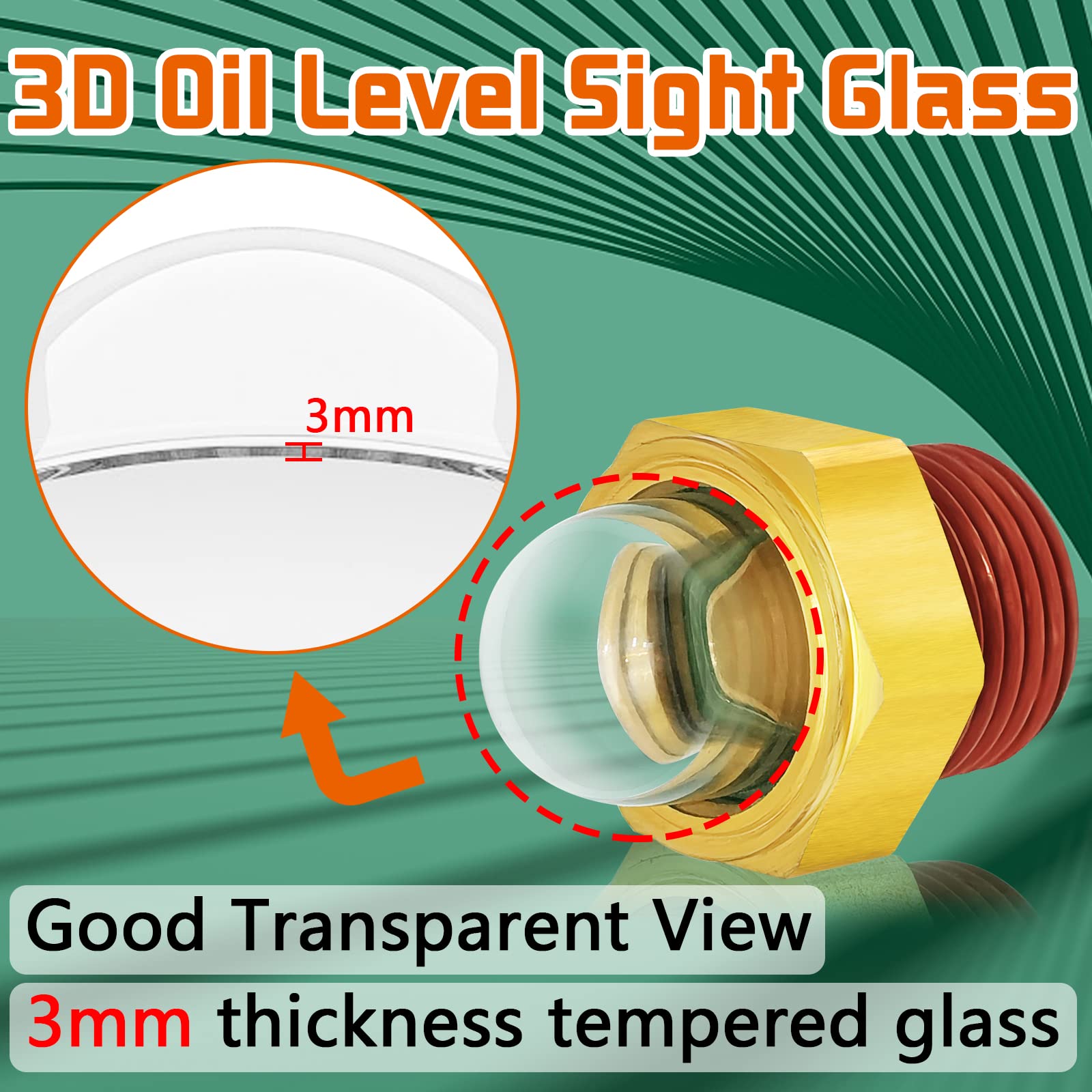 3/4 NPT brass oil sight glass