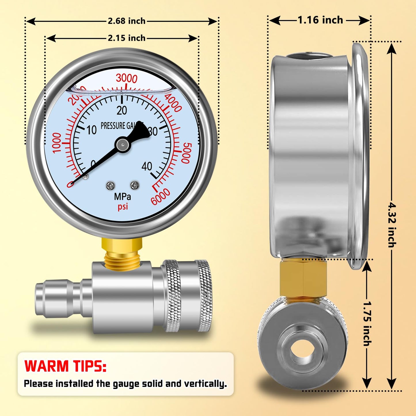 Boltigen Pressure Washer Gauge Kit