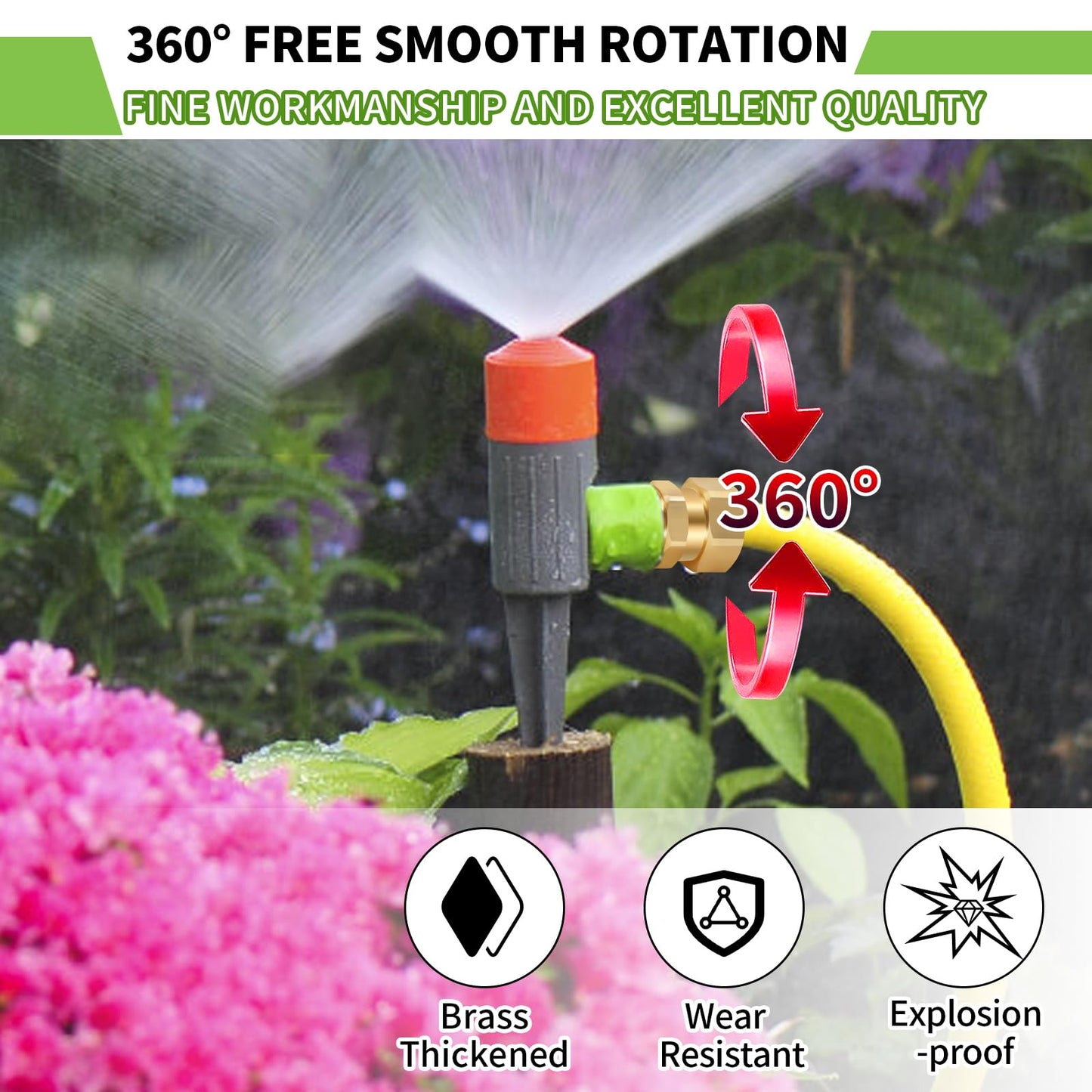 Conector giratorio para manguera de jardín Boltigen, conector giratorio para manguera de jardín de 3/4 GHT, adaptador de manguera macho a hembra de 360 ​​grados para exteriores