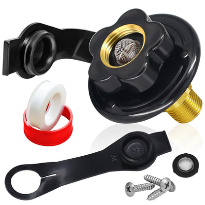 Entrada de agua dulce Boltigen RV, entrada de llenado de agua RV con válvula de retención, conector de manguera de agua RV hembra 3/4 NH a macho 1/2 NPT RV 
