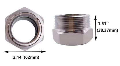 3/4'' NPT Male Hex Head Stainless Steel Oil Sight Glass
