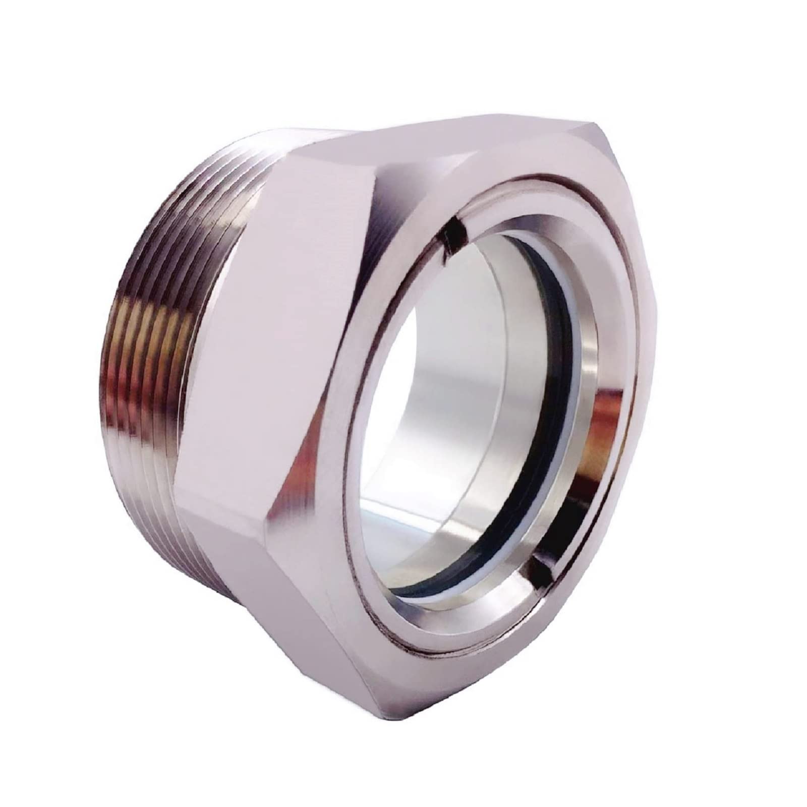 3/4'' NPT Male Hex Head Stainless Steel Oil Sight Glass Liquid Level Gauge Oil Indicator Window For Air Compressor Gearbox Fittings Hydraulic Tank Sight Glass (3/4'' NPT Male)