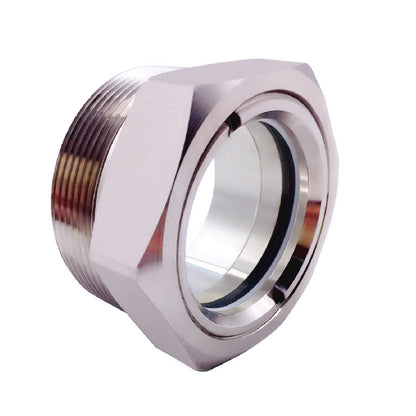 3/4'' NPT Male Hex Head Stainless Steel Oil Sight Glass Liquid Level Gauge Oil Indicator Window For Air Compressor Gearbox Fittings Hydraulic Tank Sight Glass (3/4'' NPT Male)