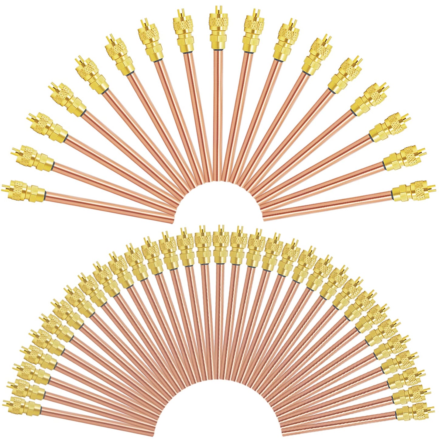 Vanne de Service d'accès 30 pièces, vannes d'accès de remplissage en laiton et cuivre, noyau de tige 1/4 ''SAE x 1/4'' OD x 3.54'' 