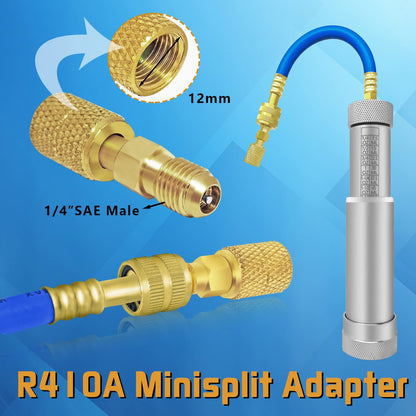 AC Oil Dye Injector Kit with R134a Adjustable Quick Coupler