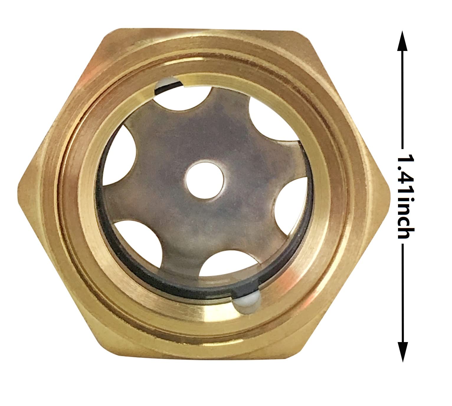 3/4'' NPT Male Hex Head Stainless Steel Oil Sight Glass Liquid Level Gauge Oil Indicator Window For Air Compressor Gearbox Fittings Hydraulic Tank Sight Glass (3/4'' NPT Male)