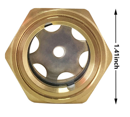 3/4'' NPT Male Hex Head Stainless Steel Oil Sight Glass Liquid Level Gauge Oil Indicator Window For Air Compressor Gearbox Fittings Hydraulic Tank Sight Glass (3/4'' NPT Male)