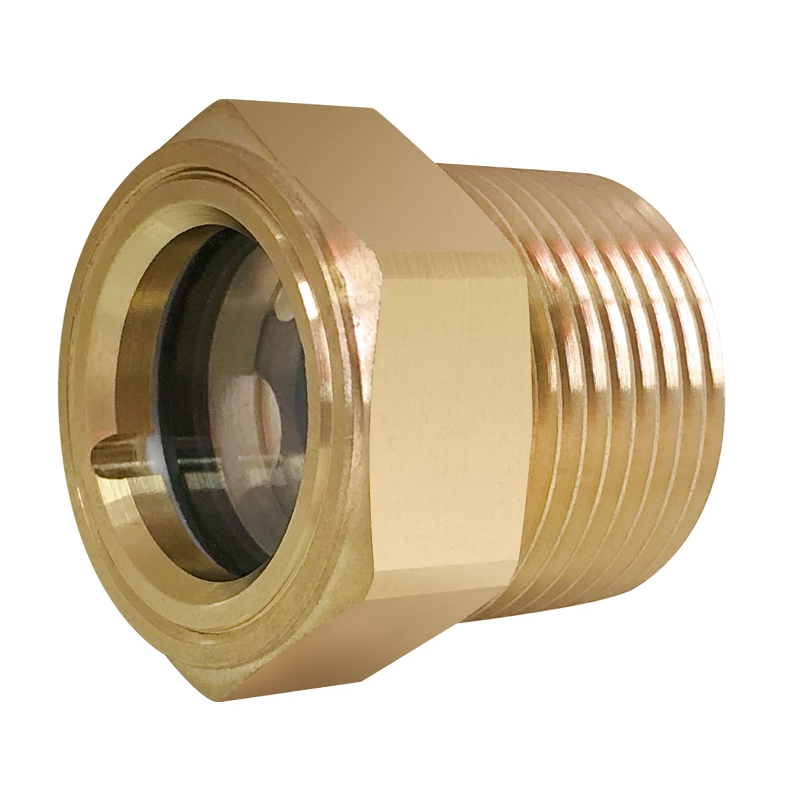 3/4'' NPT Male Hex Head Stainless Steel Oil Sight Glass Liquid Level Gauge Oil Indicator Window For Air Compressor Gearbox Fittings Hydraulic Tank Sight Glass (3/4'' NPT Male)